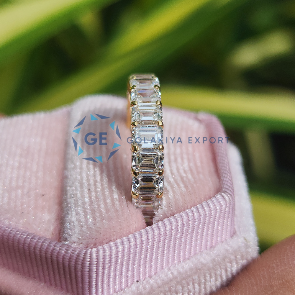 Emerald Cut Lab Grown Diamond Eternity Band