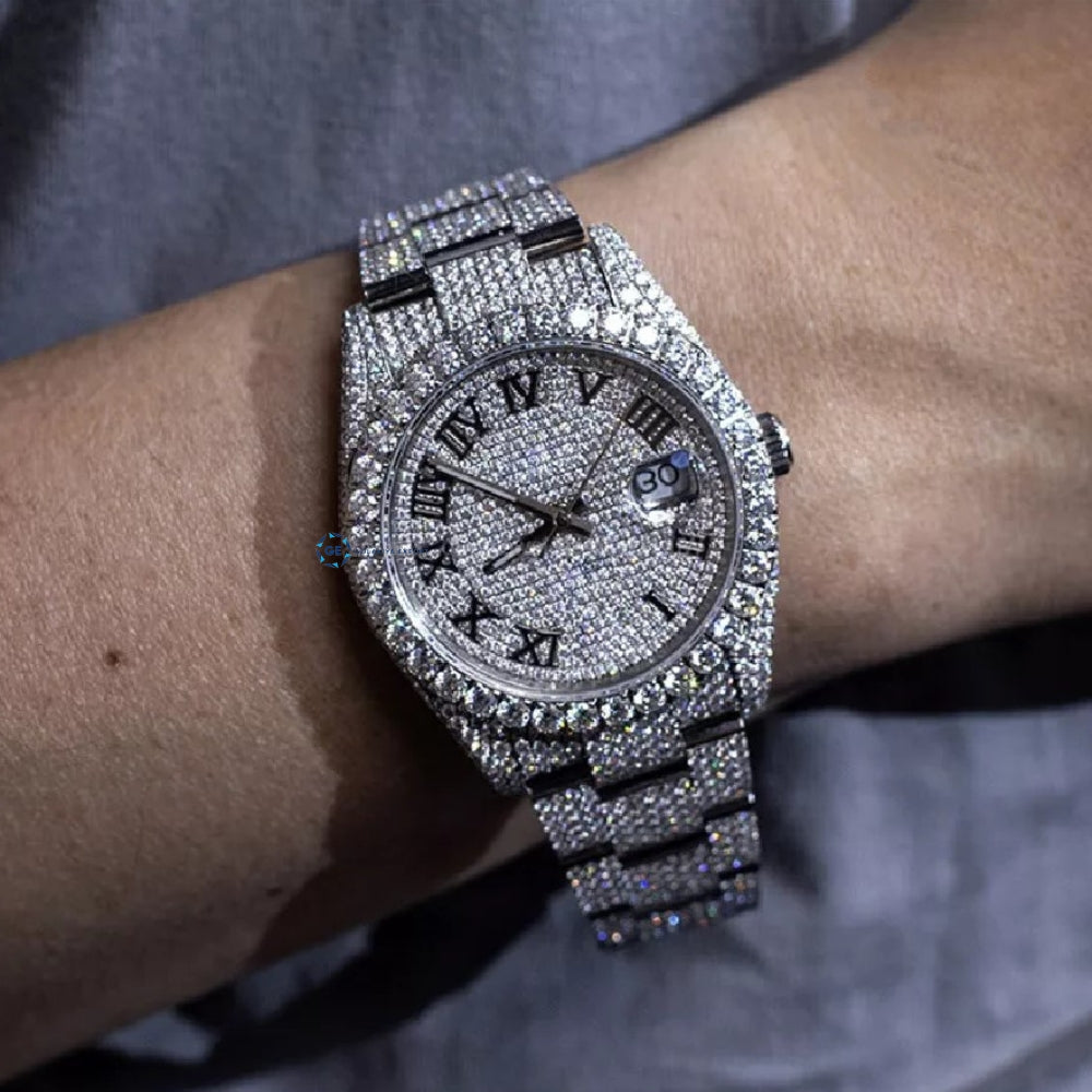 Colorless Moissanite Diamond Iced Out Wrist Watch