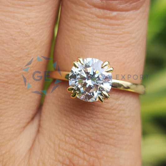 1.3CT Round Cut Lab Grown Diamond Solitaire Promise Ring