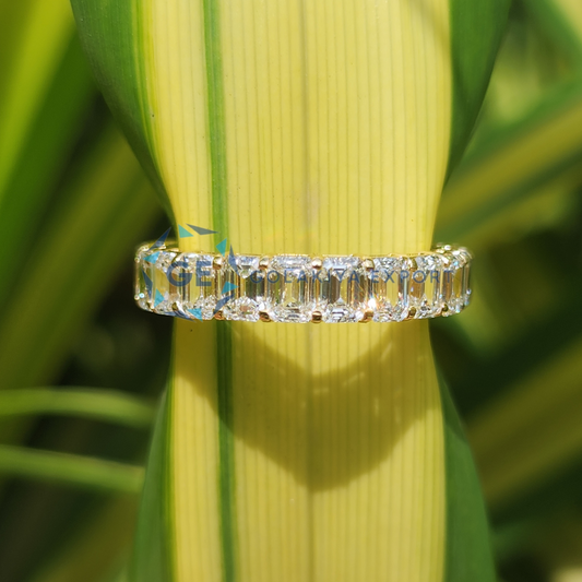 Emerald Cut Lab Grown Diamond Eternity Band
