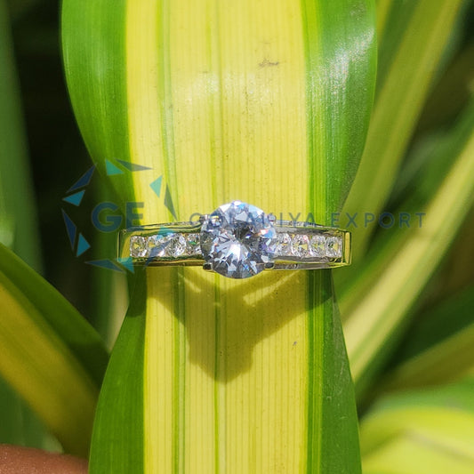 Channel Set Lab Grown Diamond Ring Solitaire Ring