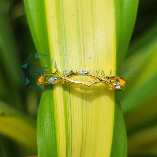 Round Cut Yellow Gold Lab Grown Diamond Band