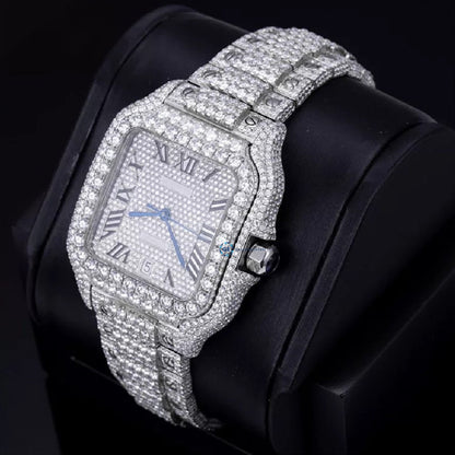 Romen Numeric Moissanite Diamond Automatic Mechanical Watch