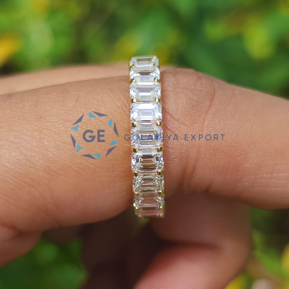 Emerald Cut Lab Grown Diamond Eternity Band