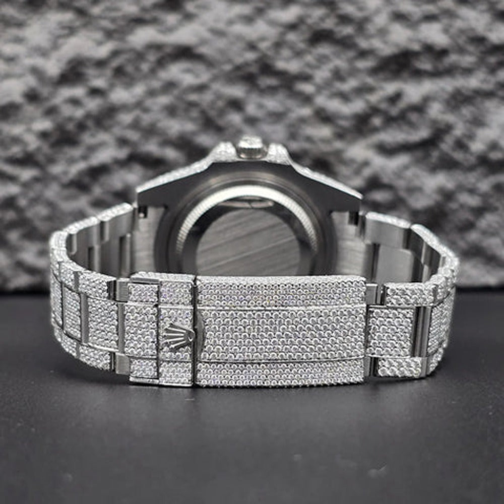 Rainbow Numerical Iced Out Moissanite Wrist Watch For Him