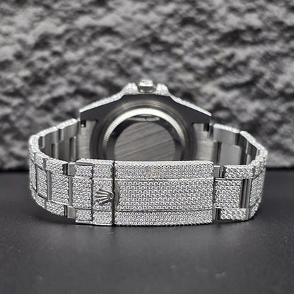 Rainbow Numerical Iced Out Moissanite Wrist Watch For Him