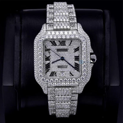 Romen Numeric Moissanite Diamond Automatic Mechanical Watch