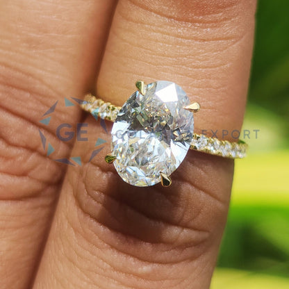 Lab Grown Diamond Ring Oval Cut Lab Created Diamond Ring