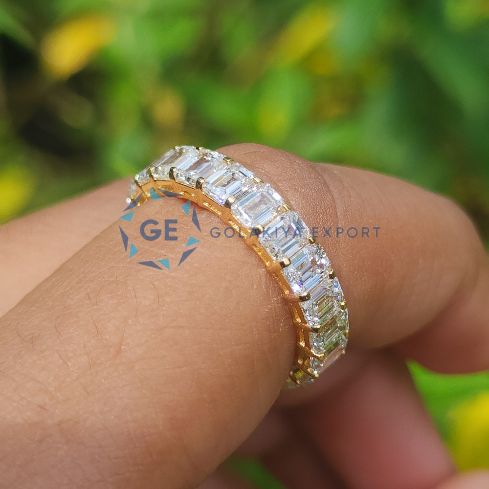 Emerald Cut Lab Grown Diamond Eternity Band