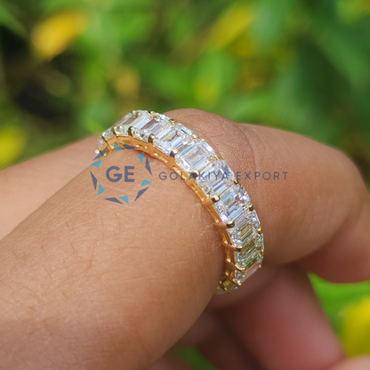 Emerald Cut Lab Grown Diamond Eternity Band