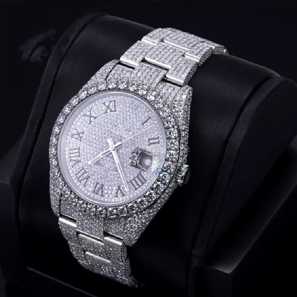 Colorless Moissanite Diamond Iced Out Wrist Watch