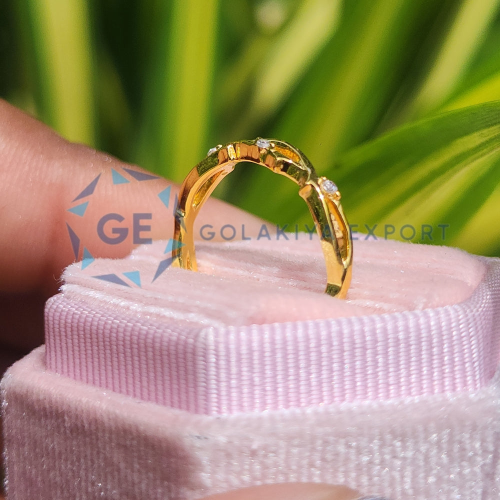 Round Cut Yellow Gold Lab Grown Diamond Band