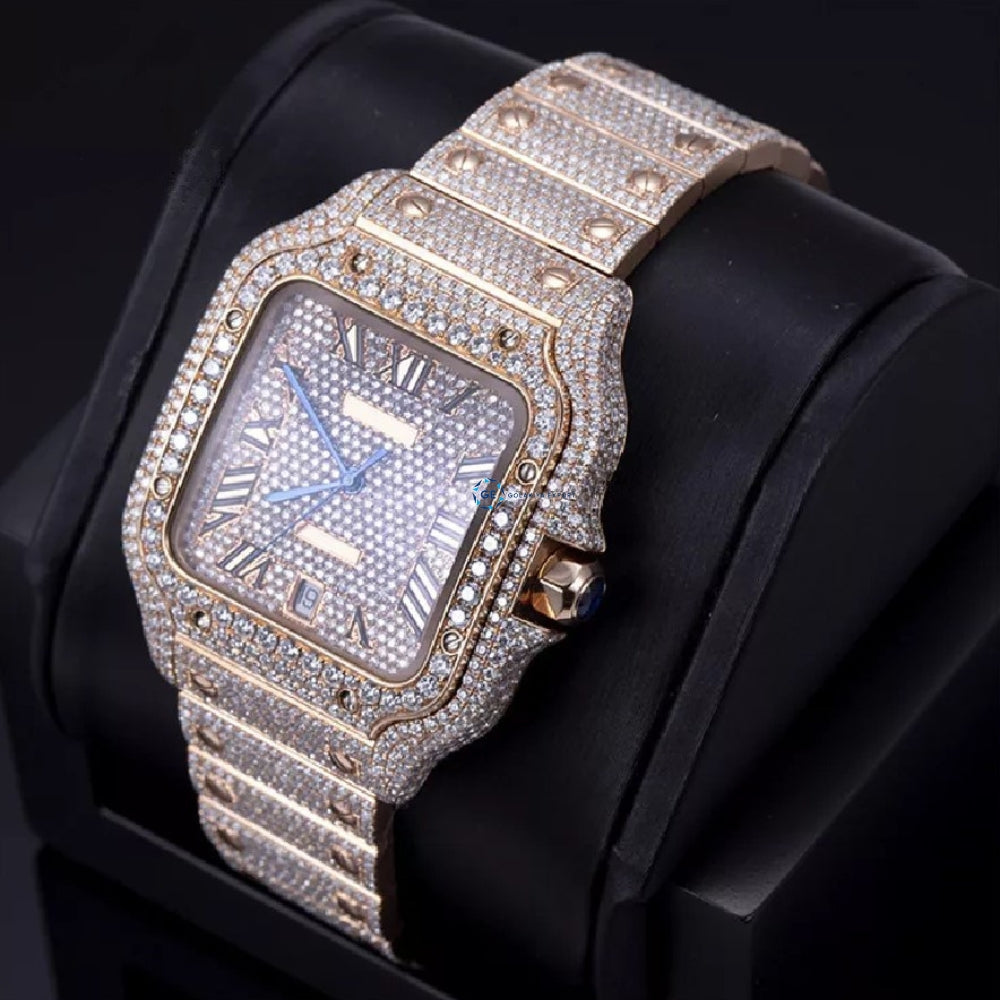 Iced Out Moissanite Diamond Elegant Watch