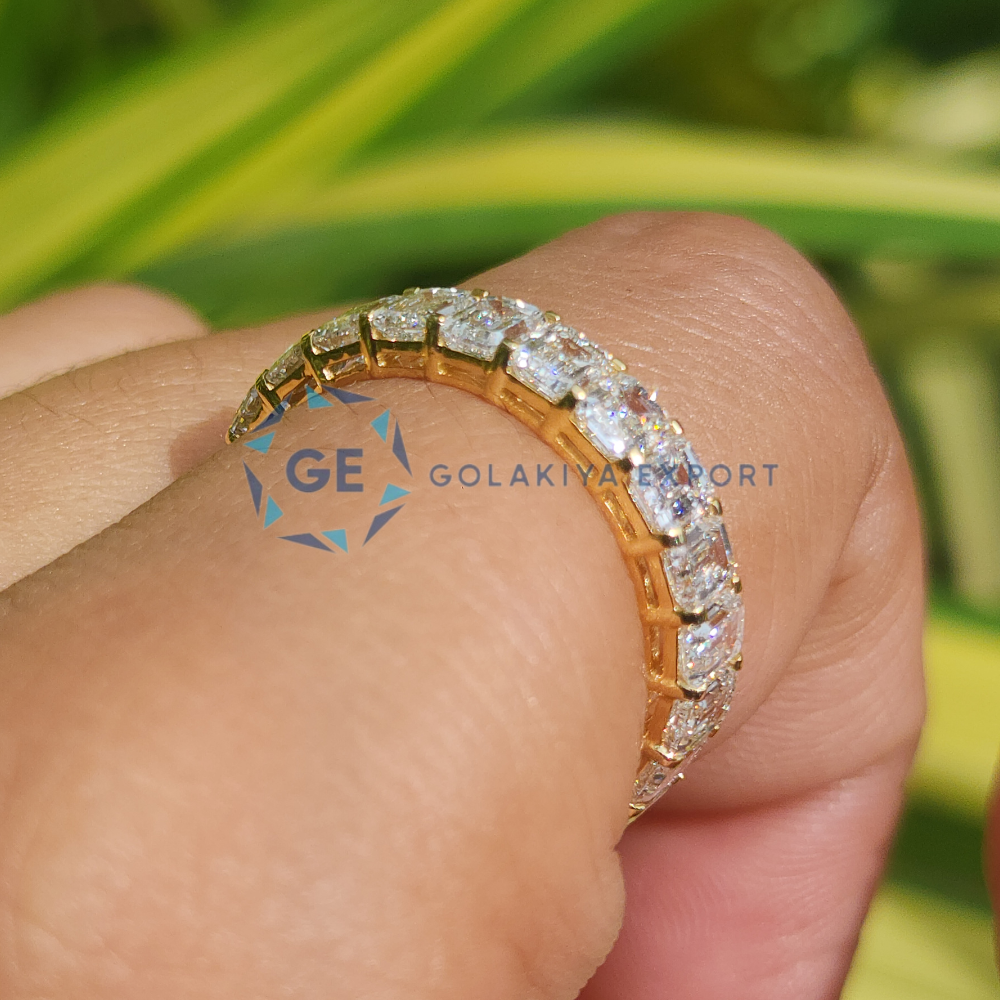 Emerald Cut Lab Grown Diamond Eternity Band