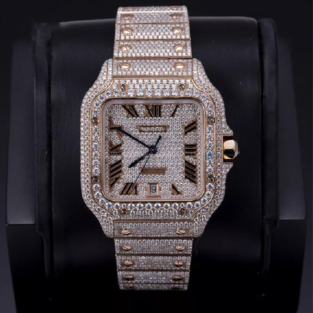 Iced Out Moissanite Diamond Elegant Watch