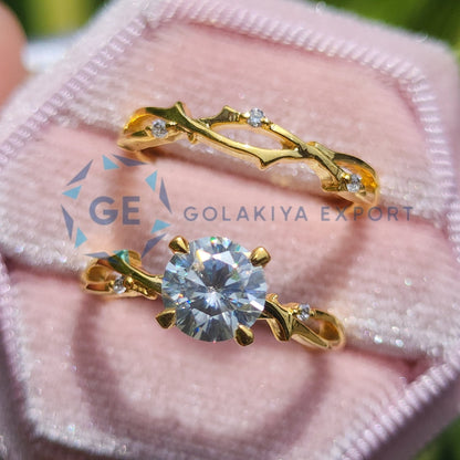 Round Cut Vintage Art Deco Lab Grown Diamond Ring