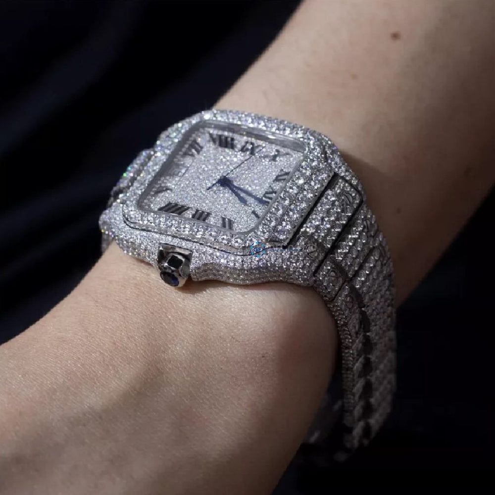 Romen Numeric Moissanite Diamond Automatic Mechanical Watch