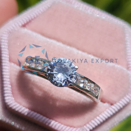 Channel Set Lab Grown Diamond Ring Solitaire Ring