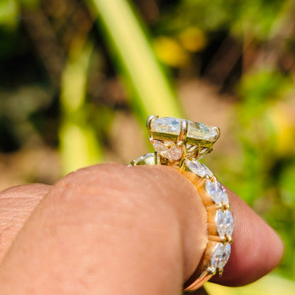 Lab Grown Diamond Radiant Cut Wedding Ring Set With Matching Band