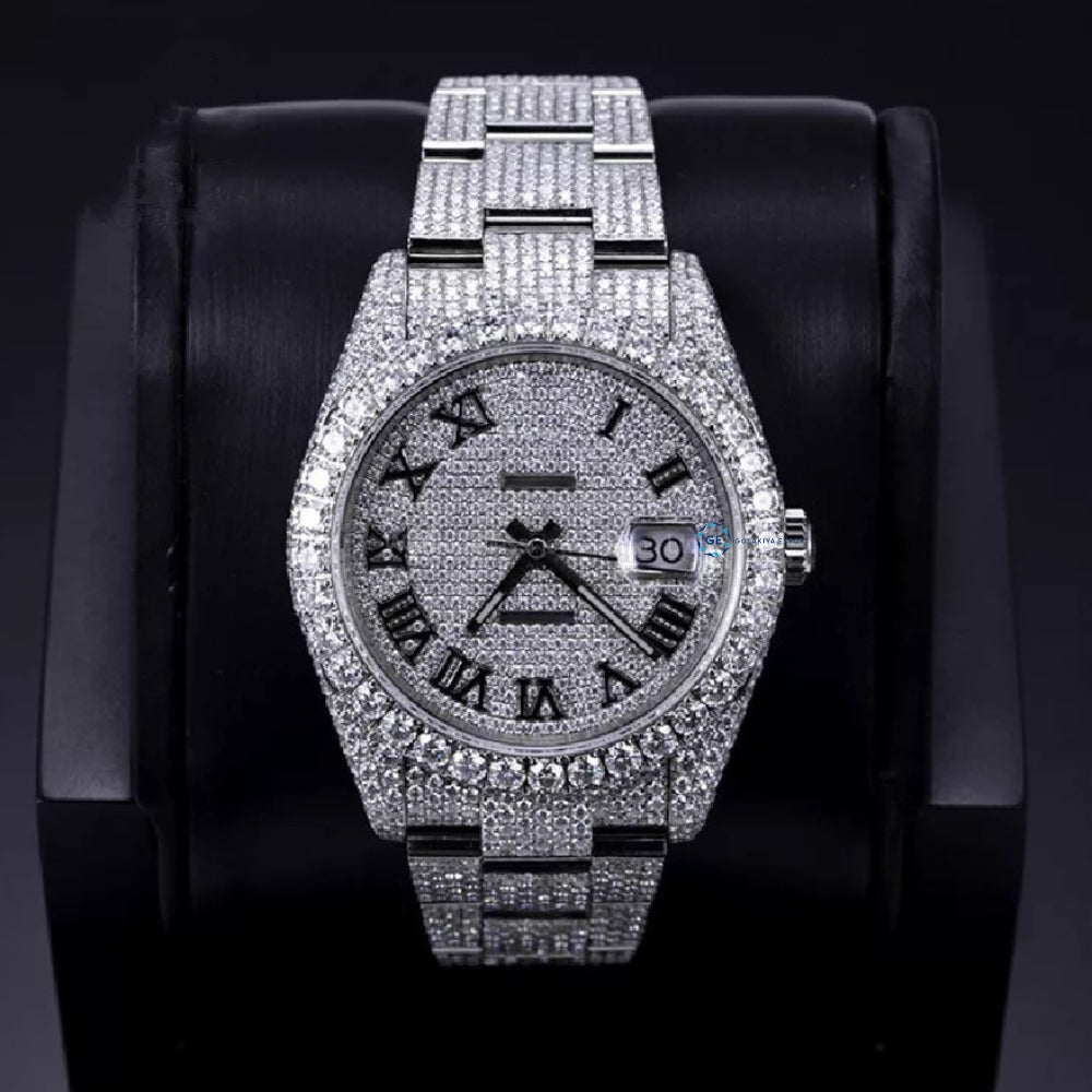 Colorless Moissanite Diamond Iced Out Wrist Watch