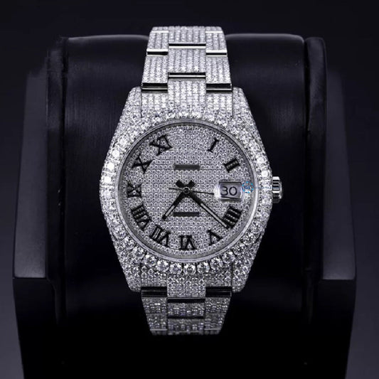 Colorless Moissanite Diamond Iced Out Wrist Watch
