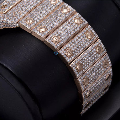 Iced Out Moissanite Diamond Elegant Watch