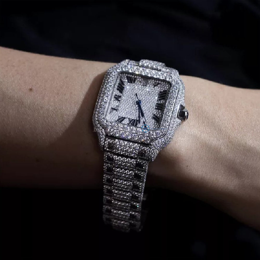 Romen Numeric Moissanite Diamond Automatic Mechanical Watch