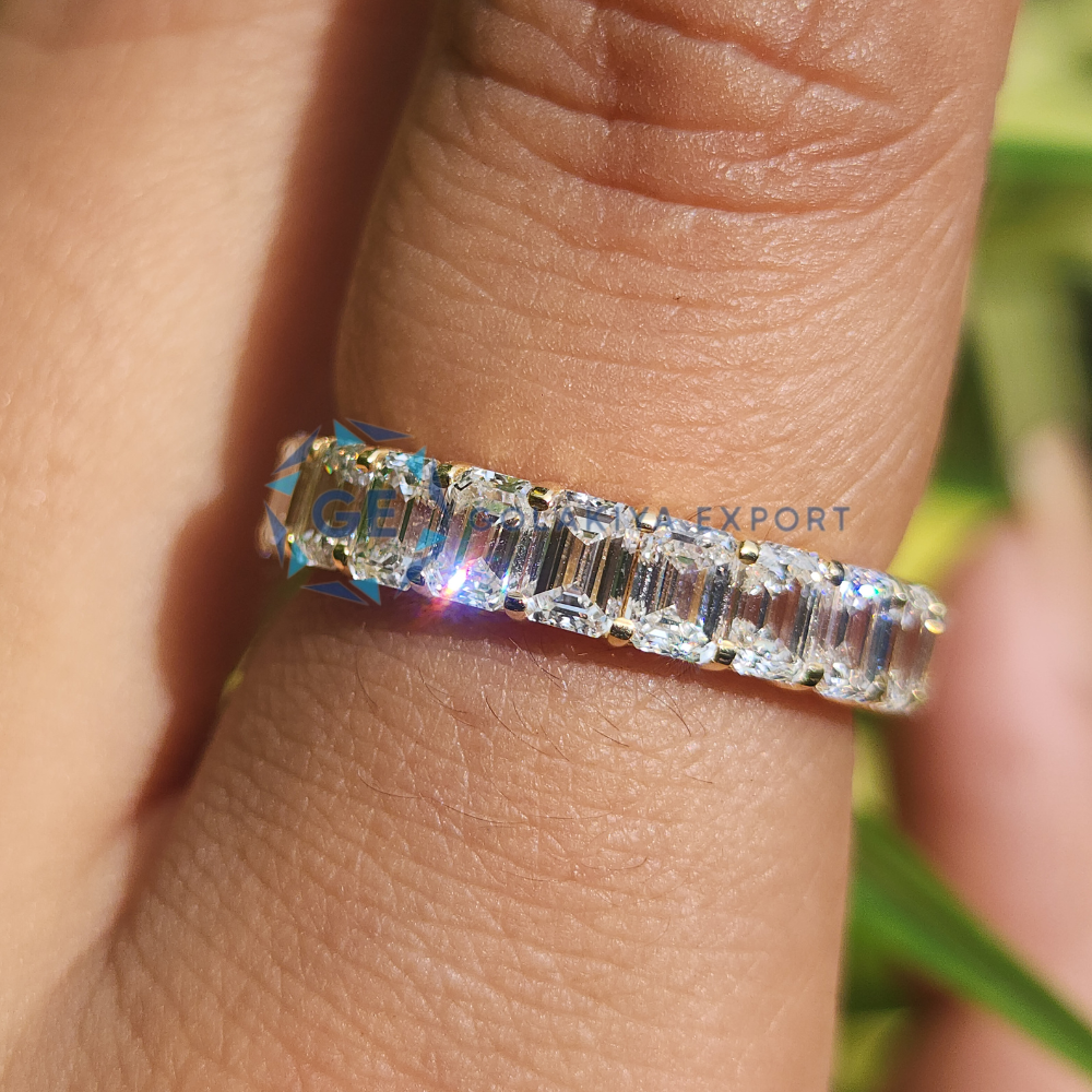 Emerald Cut Lab Grown Diamond Eternity Band
