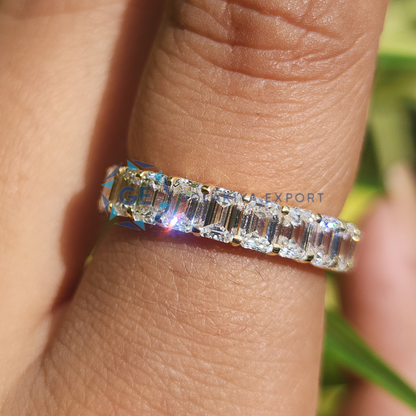 Emerald Cut Lab Grown Diamond Eternity Band