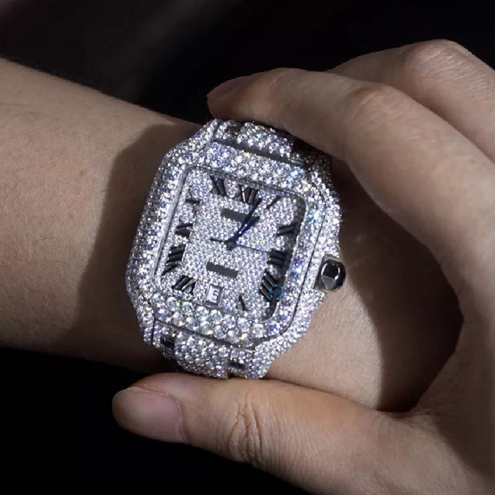 Romen Numeric Moissanite Diamond Automatic Mechanical Watch