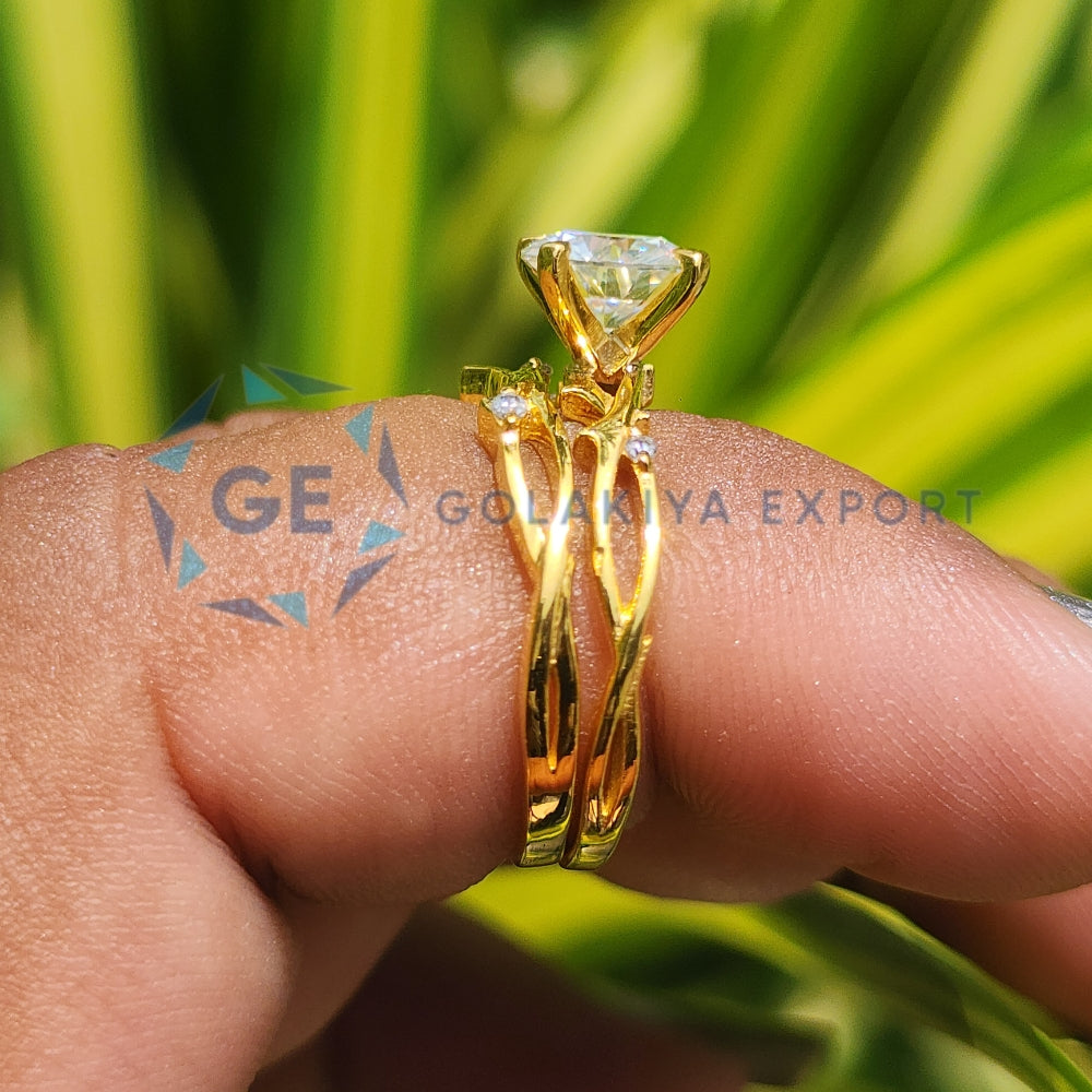 Round Cut Vintage Art Deco Lab Grown Diamond Ring