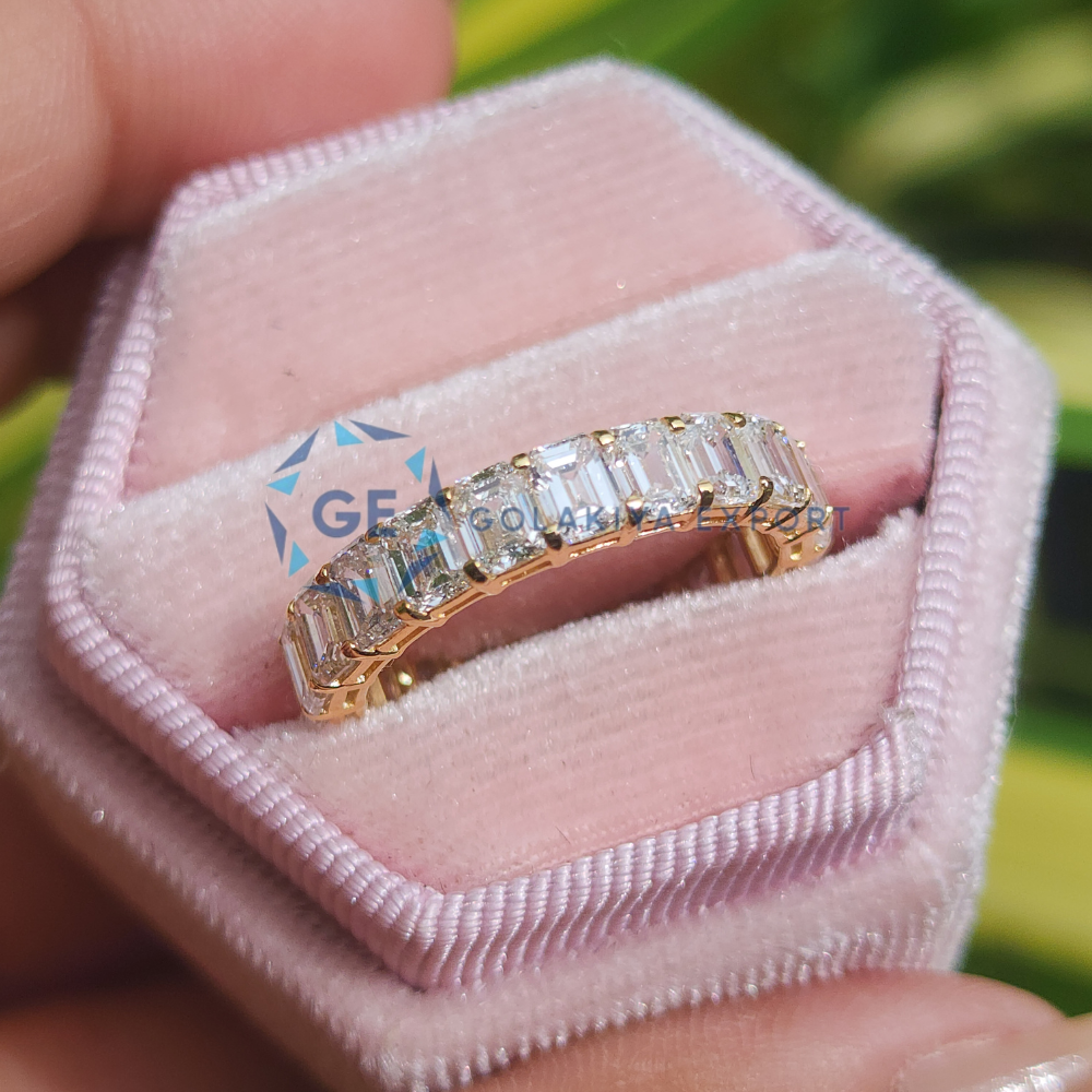 Emerald Cut Lab Grown Diamond Eternity Band