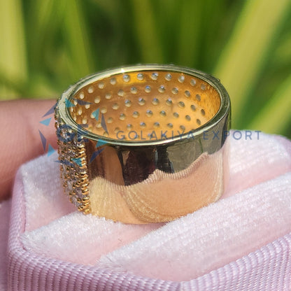 6 Row Round Cut Lab Grown Diamond Wedding Band