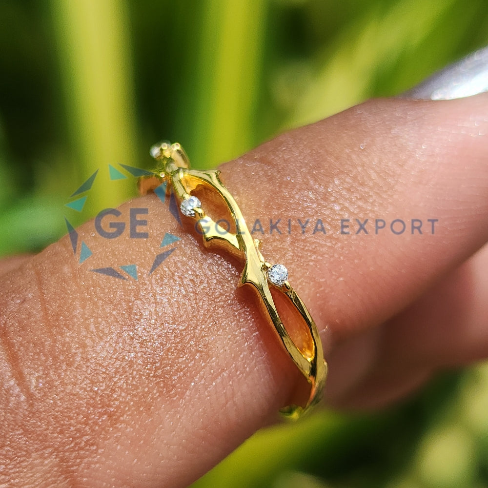 Round Cut Yellow Gold Lab Grown Diamond Band