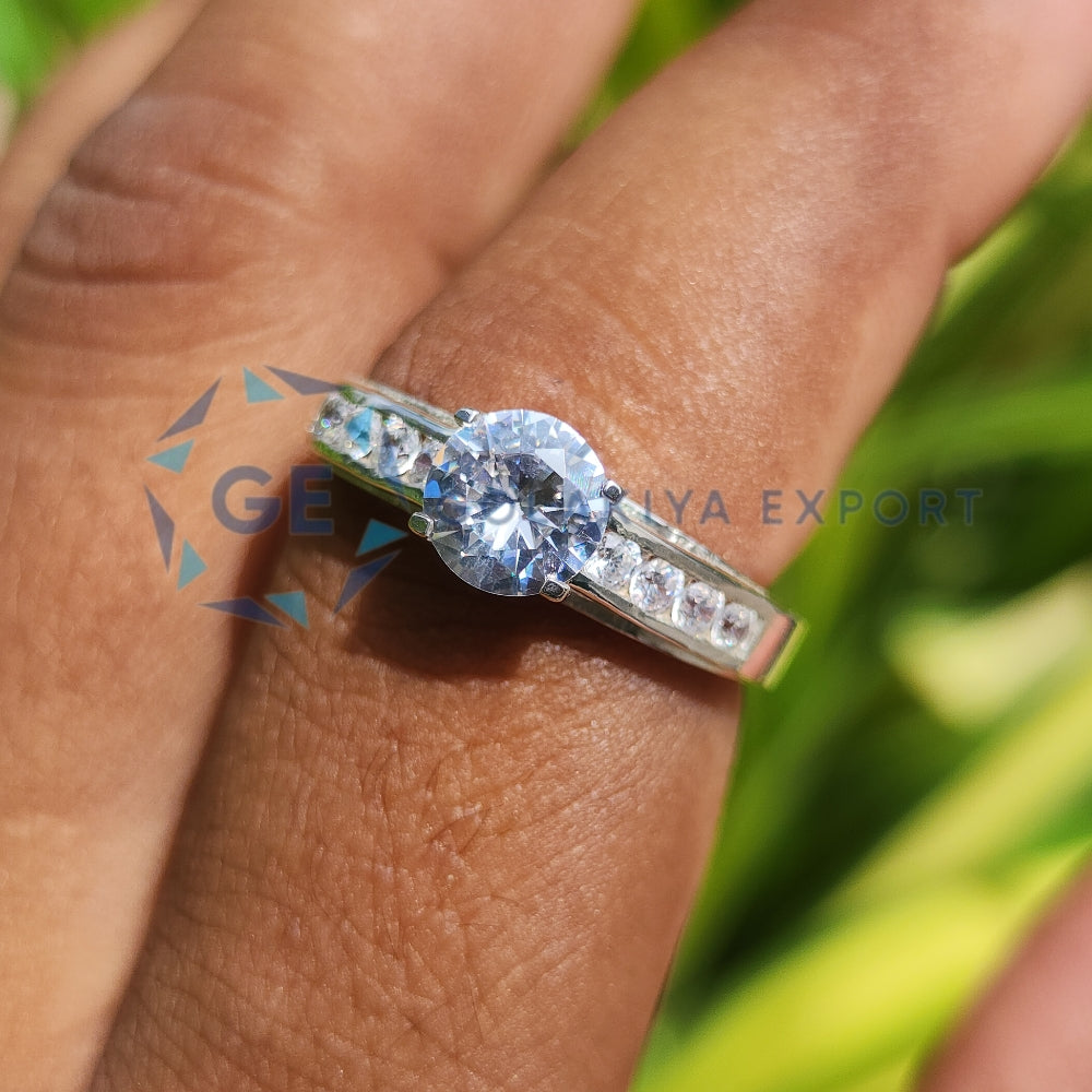 Channel Set Lab Grown Diamond Ring Solitaire Ring