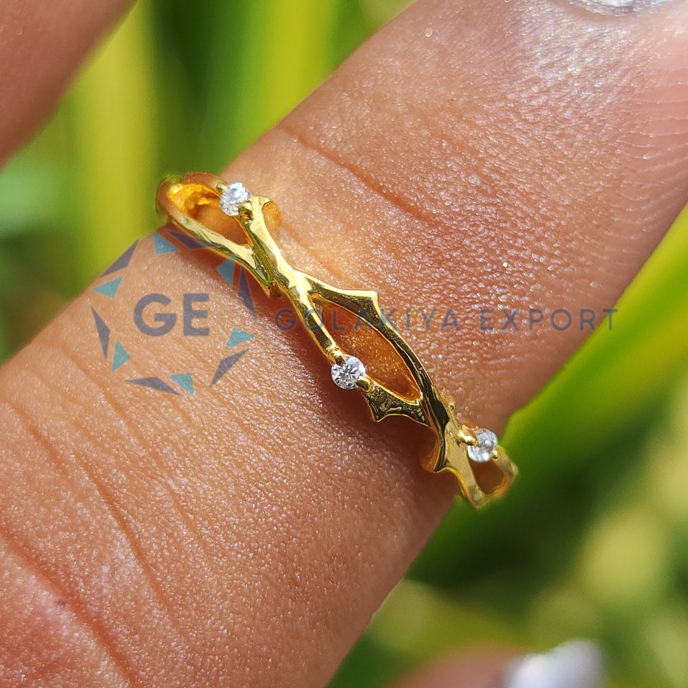 Round Cut Yellow Gold Lab Grown Diamond Band