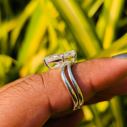 Marquise Cut Lab Grown Diamond Chevron Style Wedding Ring