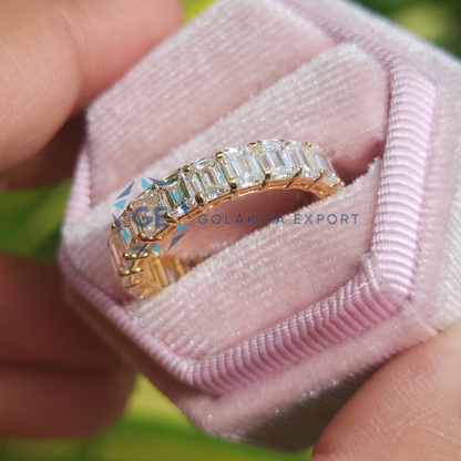 Emerald Cut Lab Grown Diamond Eternity Band