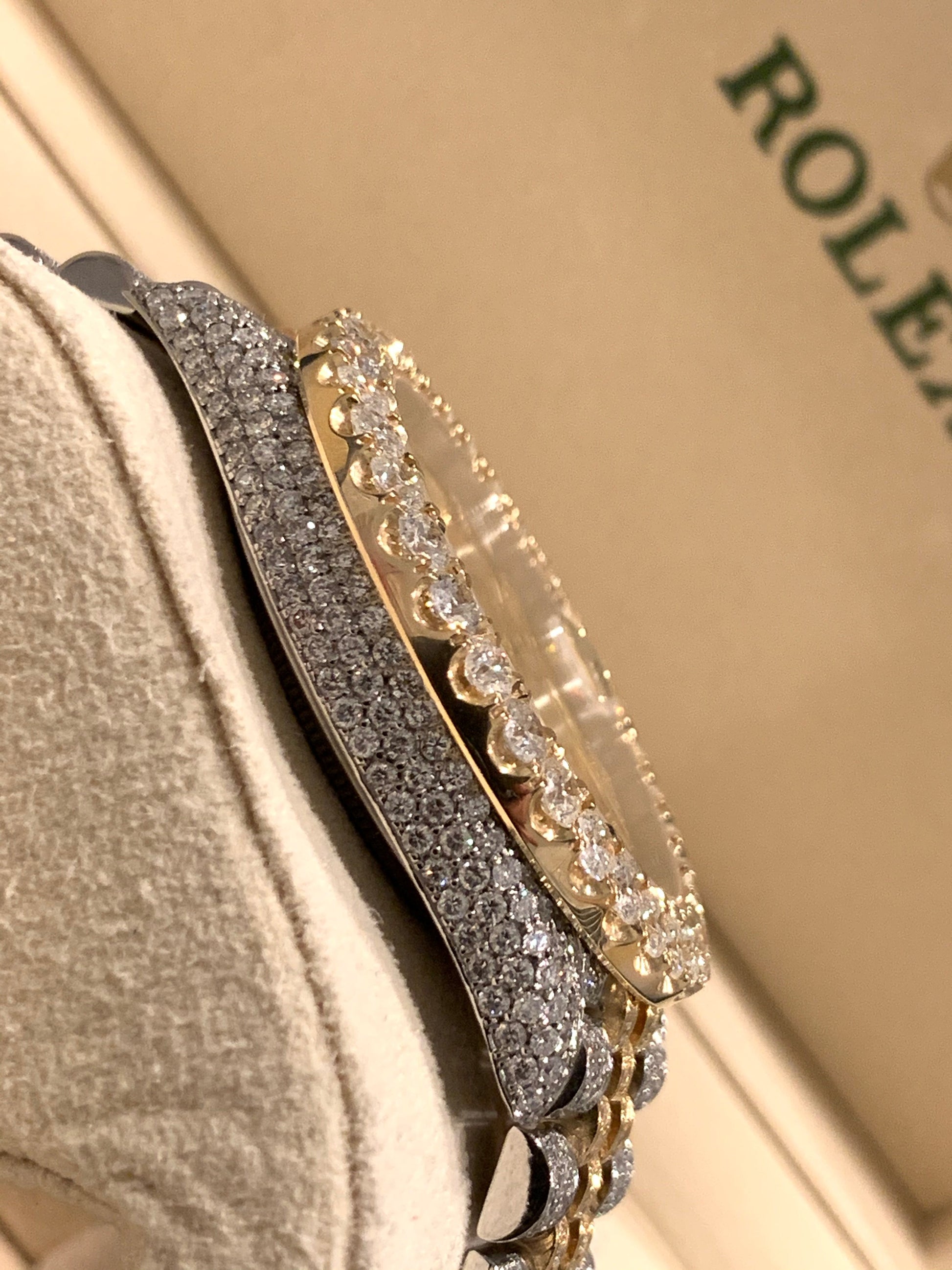 Iced Out Rolex Datejust 41mm 18k/SS Diamond Dial Jubilee Men's Watch