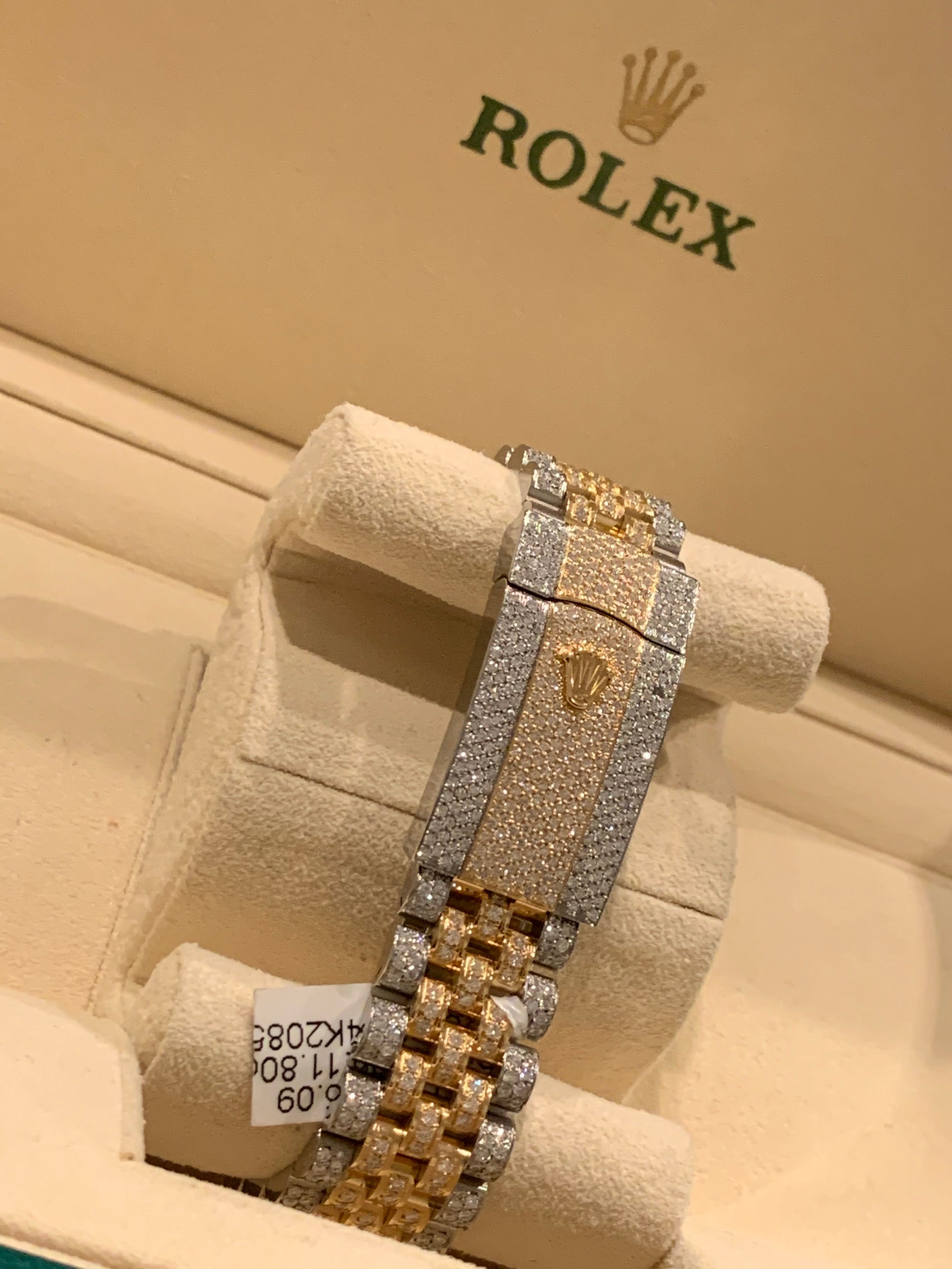 Iced Out Rolex Datejust 41mm 18k/SS Diamond Dial Jubilee Men's Watch