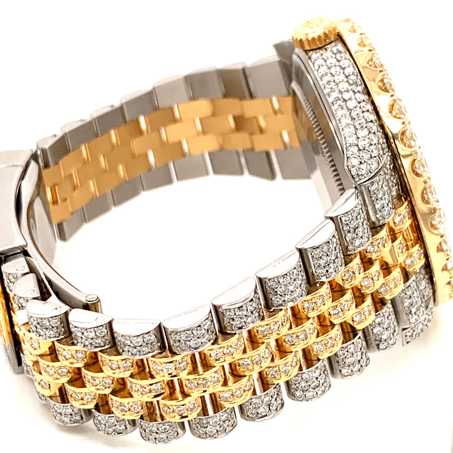 Iced Out Rolex Datejust 41mm 18k/SS Diamond Dial Jubilee Men's Watch