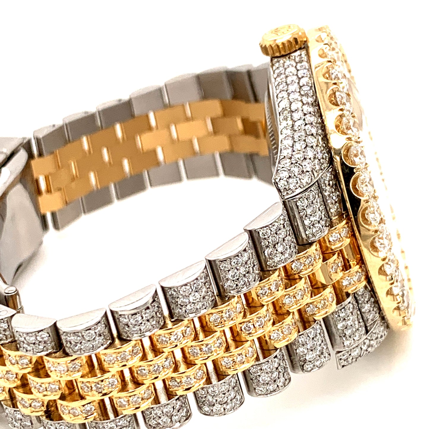 Iced Out Rolex Datejust 41mm 18k/SS Diamond Dial Jubilee Men's Watch