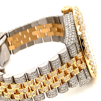 Iced Out Rolex Datejust 41mm 18k/SS Diamond Dial Jubilee Men's Watch