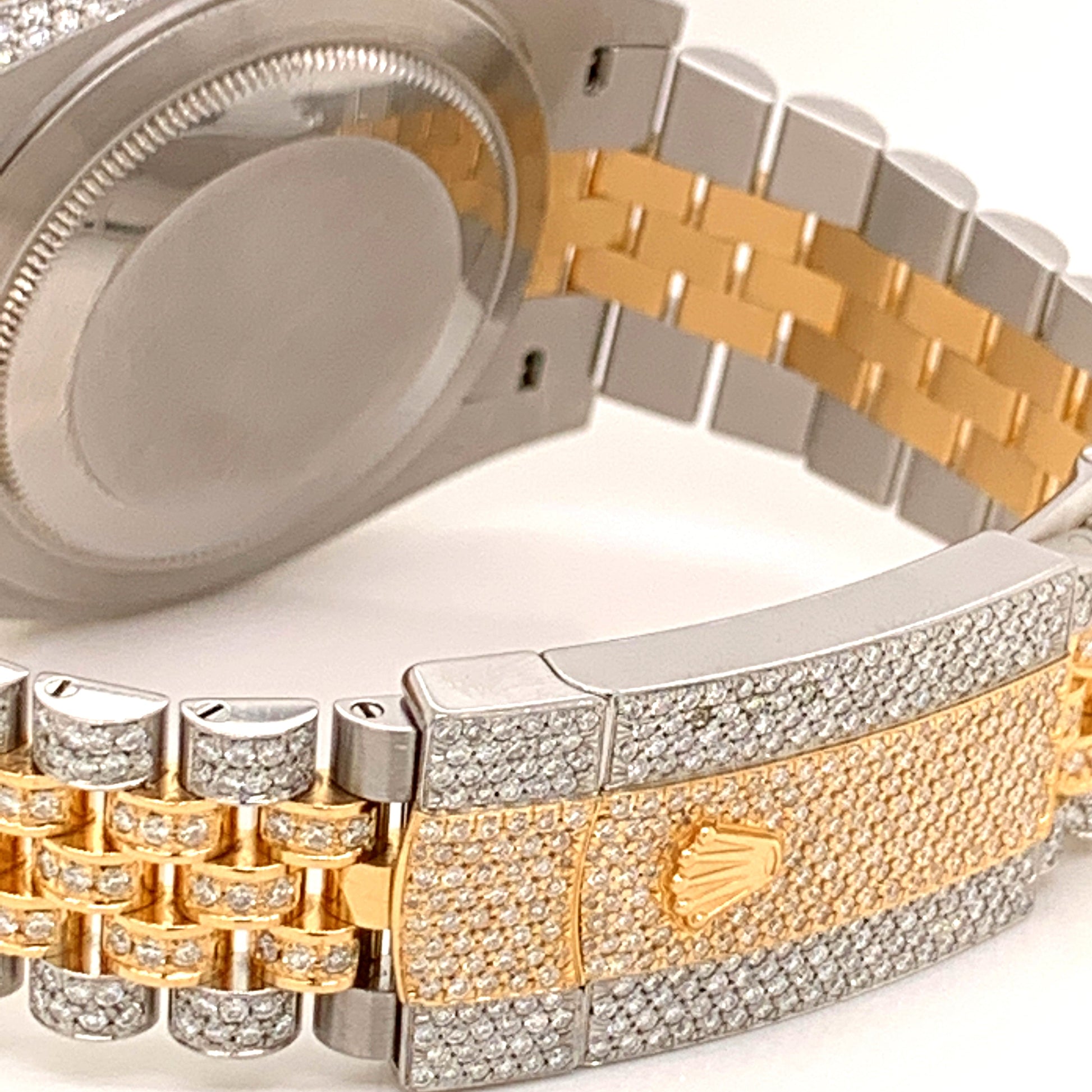 Iced Out Rolex Datejust 41mm 18k/SS Diamond Dial Jubilee Men's Watch