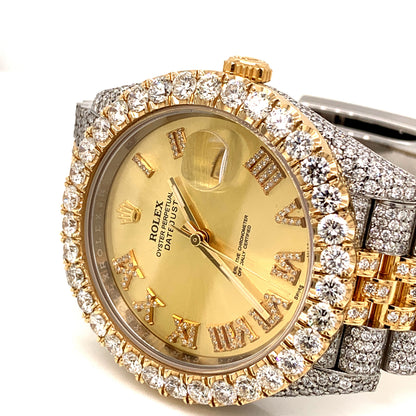 Iced Out Rolex Datejust 41mm 18k/SS Diamond Dial Jubilee Men's Watch