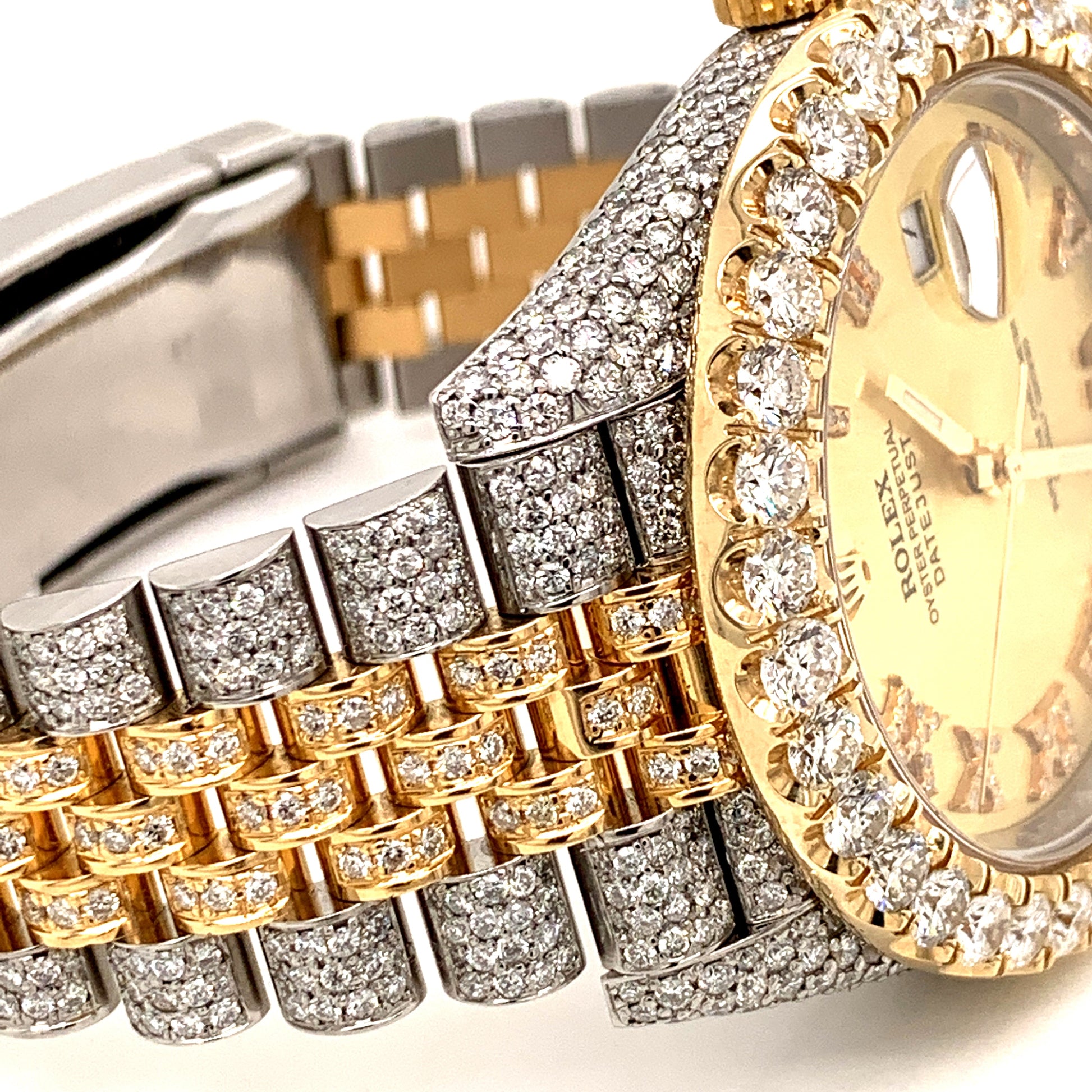 Iced Out Rolex Datejust 41mm 18k/SS Diamond Dial Jubilee Men's Watch