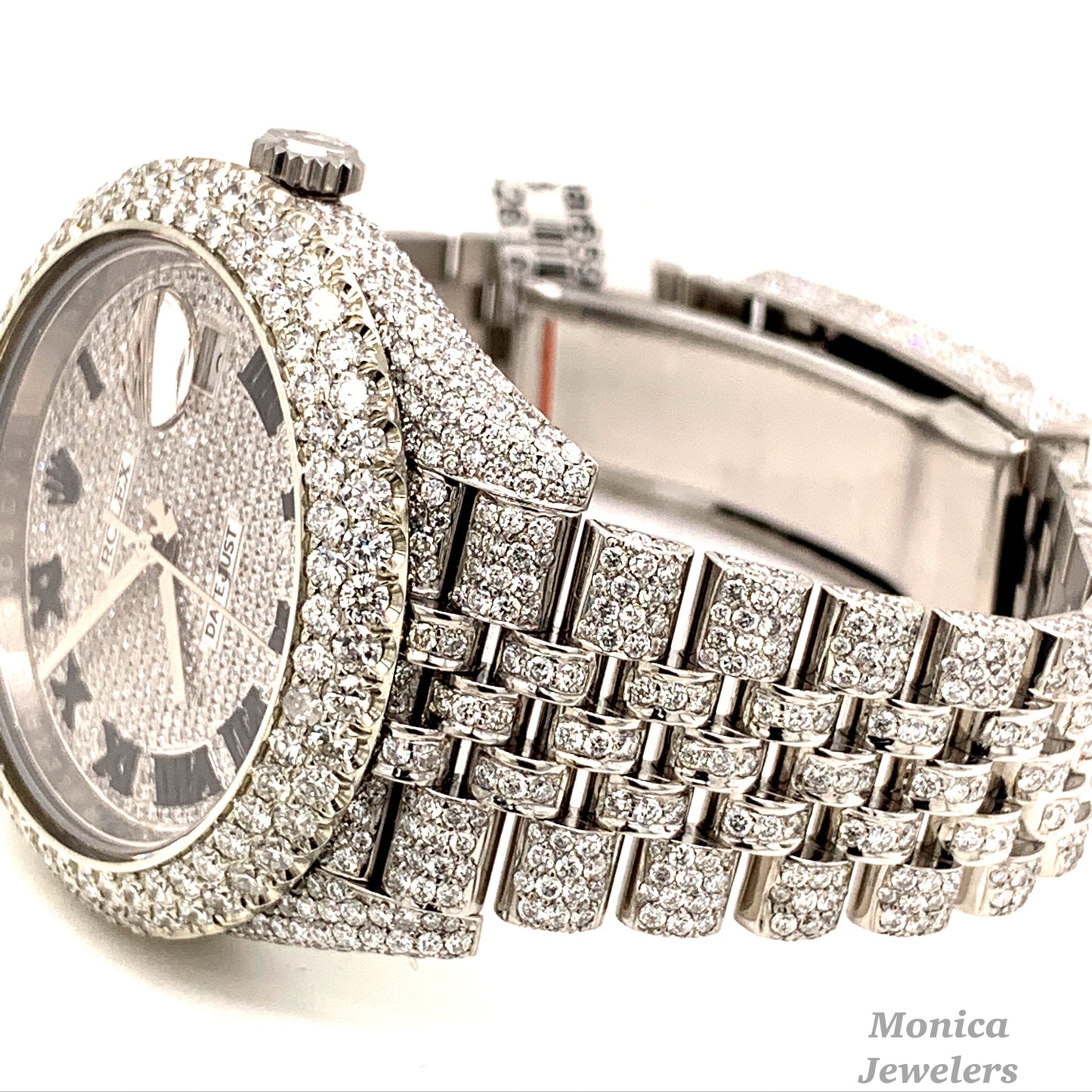 Opulent Rolex Datejust 41mm Diamond Honeycomb Jubilee Stainless Steel Watch