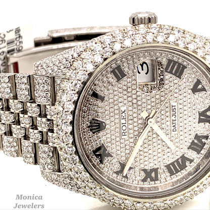 Opulent Rolex Datejust 41mm Diamond Honeycomb Jubilee Stainless Steel Watch