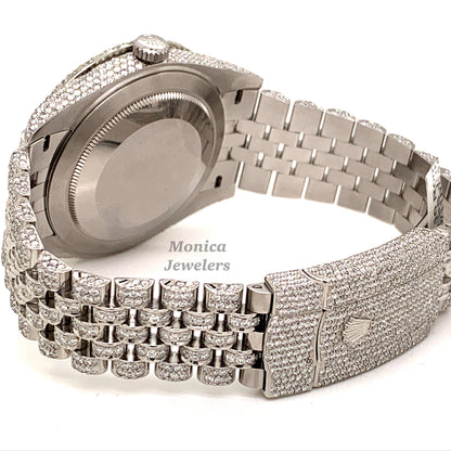 Opulent Rolex Datejust 41mm Diamond Honeycomb Jubilee Stainless Steel Watch