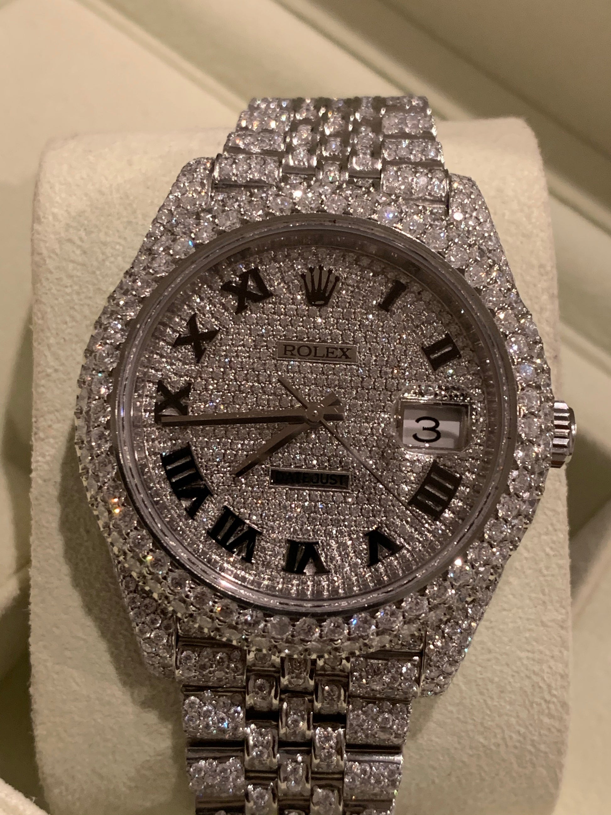 Opulent Rolex Datejust 41mm Diamond Honeycomb Jubilee Stainless Steel Watch